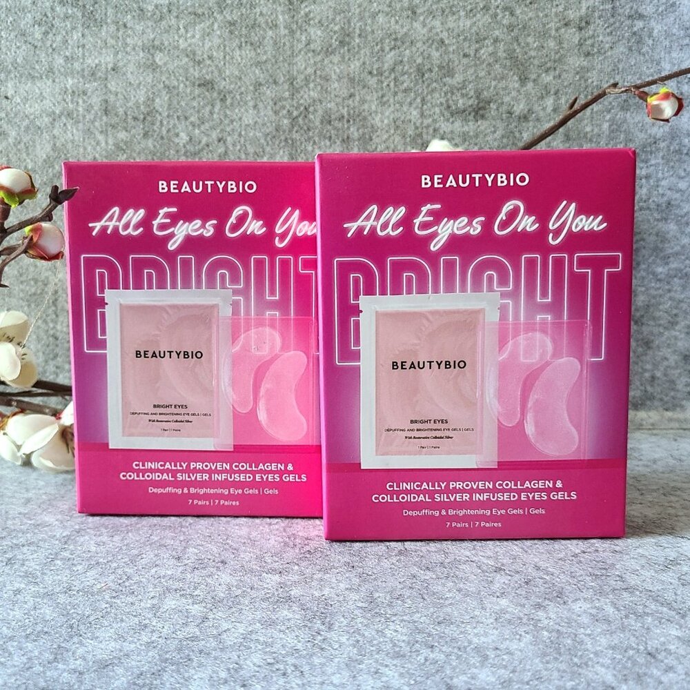 NIB BeautyBio Bright Eyes Depuffing & Brightening Eye Gels - 14 Pairs Eye Masks